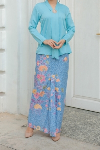 Classic Kebaya Batik in Sky Blue (SKIRT)